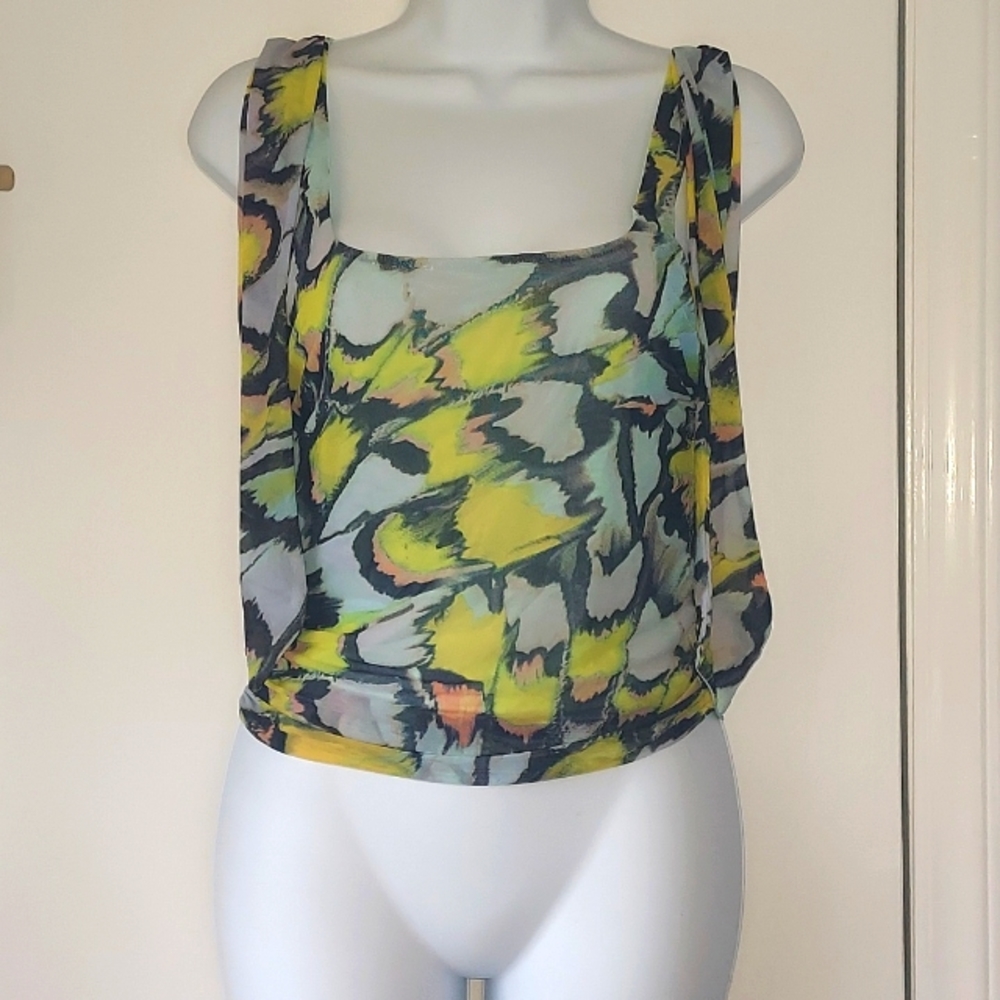 2/$35 NWT Free People Bow Strap Abstract Top